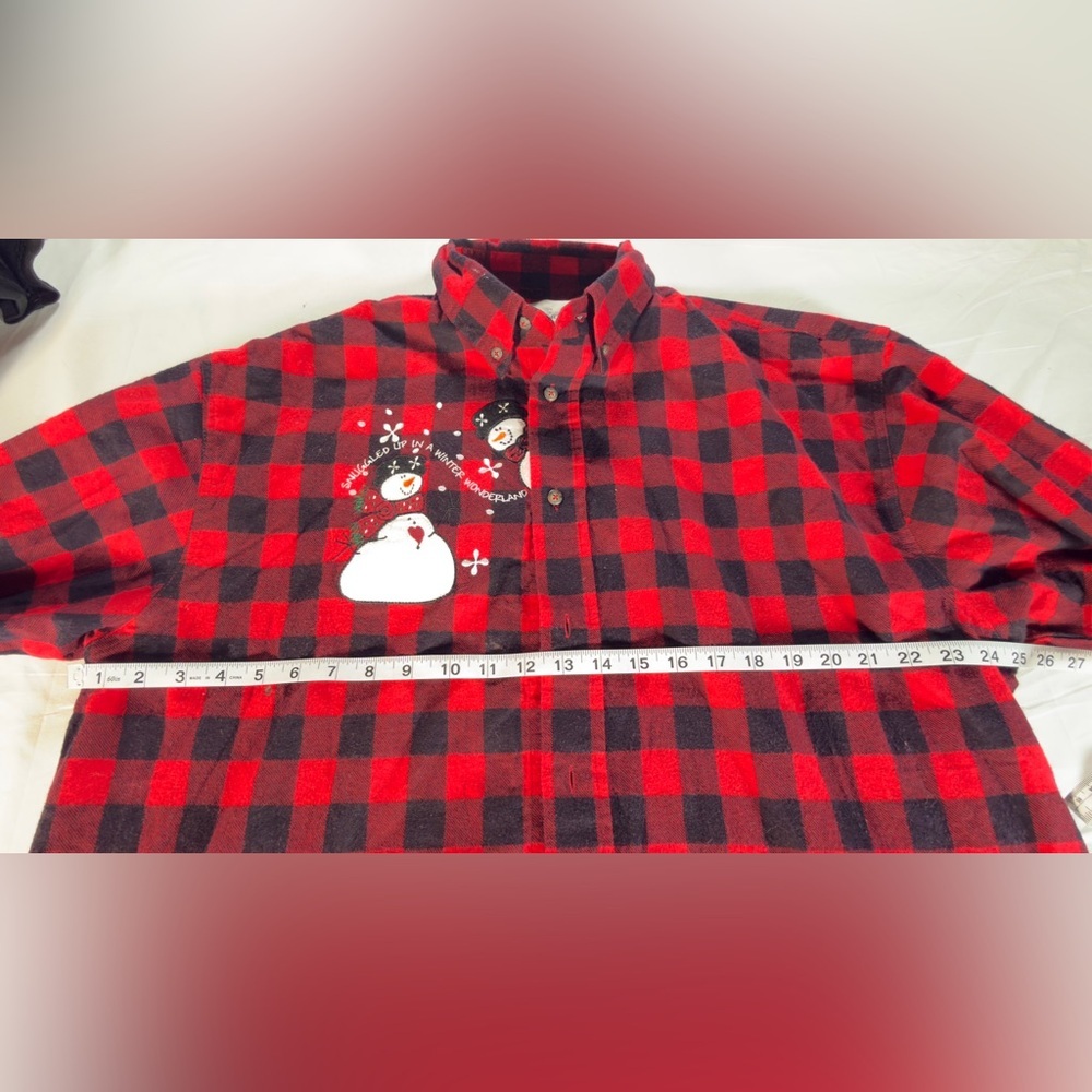 Red and Black Checkered Women’s Flannel Shirt size large - Picture 4 of 4
